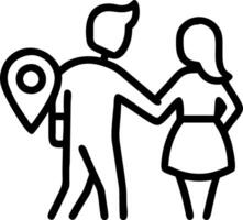 Soft abstract image of a young couple exploring a new city together vector