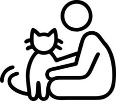 Soft abstract of person and cat relaxing with warm colors vector