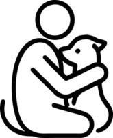 Soft abstract of person and dog cuddling with warm hues vector