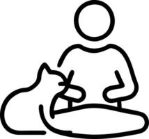 Soft abstract of person and cat relaxing with warm colors vector