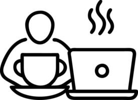 Soft bokeh digital art of a person balancing work and relaxation with a laptop next to a cup of tea in a cozy home setting vector