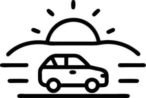 Soft bokeh digital art of a car driving on an open road at sunset vector