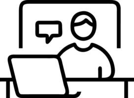 Soft bokeh digital art of a person participating in an online meeting from a comfortable home office vector