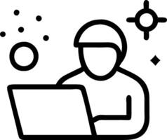 Soft digital art of a person remotely working in a shared virtual space with abstract bokeh backgrounds vector