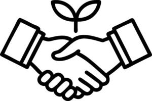 Soft focus handshake with sprouting seedling vector