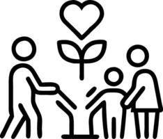 Soft focused digital art of a family volunteering together with abstract backgrounds and bokeh effects vector