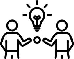 Startup team discussing a new project in a shared workspace vector
