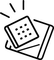 Tablet with a floating holographic calendar and notifications vector