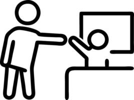 Teacher Using Automated Learning Tools vector