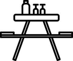Picnic Table Icon Design Symbol vector