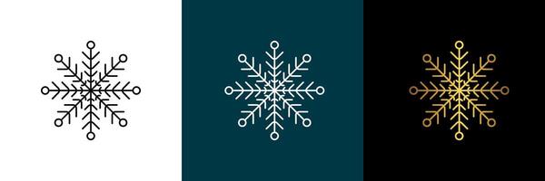 Symmetrical snowflake graphic for logotype Color black, white, gold. Isolated design element for themes abstract geometrical modern decoration round logo template. vector