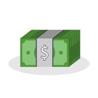 one bundle of dollar bills in flat design style vector