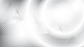 Abstract white and gray color, modern design stripes background with geometric triangle shape and glowing light. vector