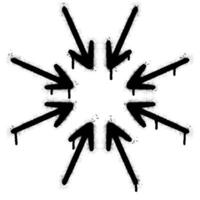 Graffiti Multiple arrow direction isolated on white background. vector