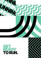 layout template design for run, championship or sports event. Poster design with abstract running track on stadium with lane. Design for flyer, poster, cover, brochure, banner or any layout. vector