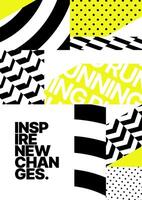 layout template design for run, championship or sports event. Poster design with abstract running track on stadium with lane. Design for flyer, poster, cover, brochure, banner or background. vector