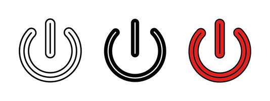 Power button icon. OFF button illustration. Turn on web interface element. Computer shutdown symbol. Closing or stopping control push button. Energy or power ending red pictogram. vector