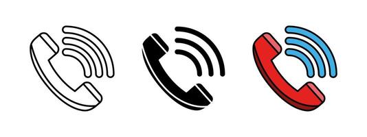 Phone call icon. Ringing phone illustration. Landline phone vibration symbol. Contact support service button. Incoming mobile call web pictogram colored concept. vector