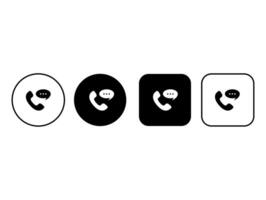 Simple phone call icon with a chat bubble, perfect for customer service, hotline, or communication apps vector