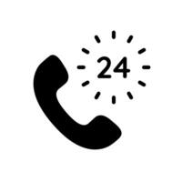 24 hours online call support. Call center icon. Phone symbol vector