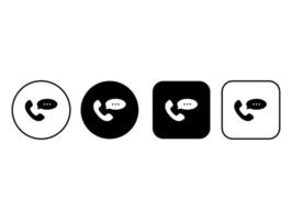 Phone receiver and speech bubble icon buttons, ideal for chat, call support, or messaging services vector