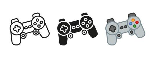 Gamepad icon. Gaming console controller illustration. Vintage retro joystick symbol. game sign. Wireless gaming devise pictogram. Player concept isolated. vector