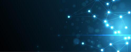 abstract background with connected dots and lines vector