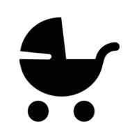 Baby stroller icon. Simple baby carriage icon. vector