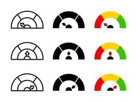 High power level indicator icon. High performance diagram. Highest speed infographic illustration. Measuring gauge chart symbol. High risk dial dashboard sign. Progress bar arrow icon. vector