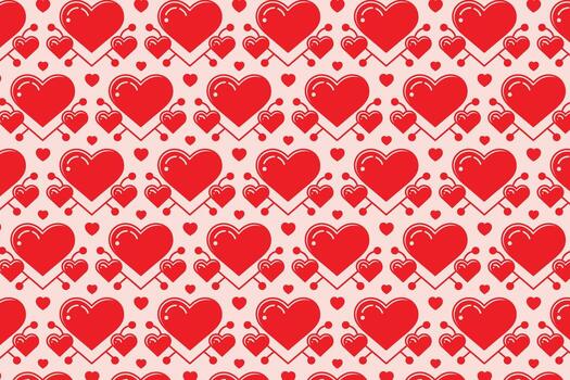 rojo corazón Desplazarse repitiendo papel vector