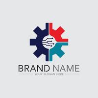 Tech gear logo design template. Technology Logo Template Design , Emblem, Design Concept, Creative Symbol vector