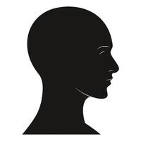 Silhouette of a man's head with a bald spot vector