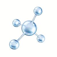 Transparent collagen molecule structure realistic illustration. Rotating chemical model from spheres 3d object on white background vector