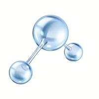 Collagen molecular structure realistic illustration. Rotating model for scientists 3d object on white background vector