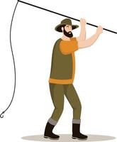 Fisherman Illustration with Simple Design vector