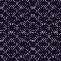 A seamless geometric pattern featuring golden lines on a navy background, creating a luxurious and stylish ornamental design. Perfect for decor, wallpaper, and artistic projects need an elegant touch. vector