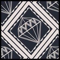 a black and white diamond pattern with geometric shapes vector