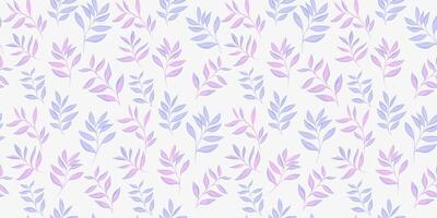 Pastel seamless pattern with abstract artistic tiny branches leaves. Stylized small leaf stems print on a light background. drawing illustration. Nature ornament for textile, fabric vector