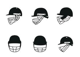 Cricket Helmet Clip Art Collection, Best Left Site Cricket Helmet Illustrations Icon Isolated Silhouette Design, Best Left Site Cricket Helmet vector