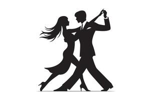 Elegant Tango Dancing Silhouette Black Design vector