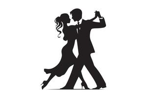 Minimalist Tango Dance Silhouette Black Artwork vector