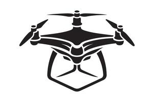 Clean Drone Outline Simple Black Artwork vector
