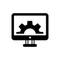 Computer settings icon illustration. Flat design style eps 10 vector