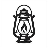 Old Lanterns Black And White Silhouette Illustration Symbol Icon Design On White Background vector