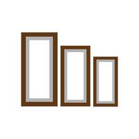 three rectangular frames on a white background vector