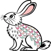 Rabbit with Colorful Pattern vector