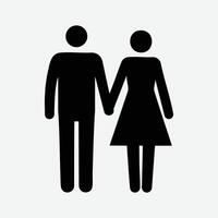 Silhouette of a couple walking vector