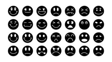 Set of Smiley and Emoticon Faces Expressing Various Emotions in Style vector