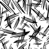 Seamless pattern with black pencil brushstrokes in abstract shapes on background vector