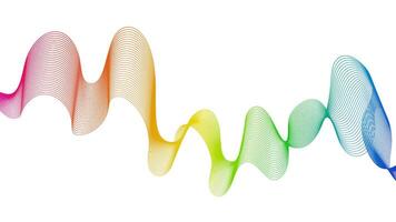 Abstract backdrop with colorful wave gradient lines on white background. Modern technology background vector